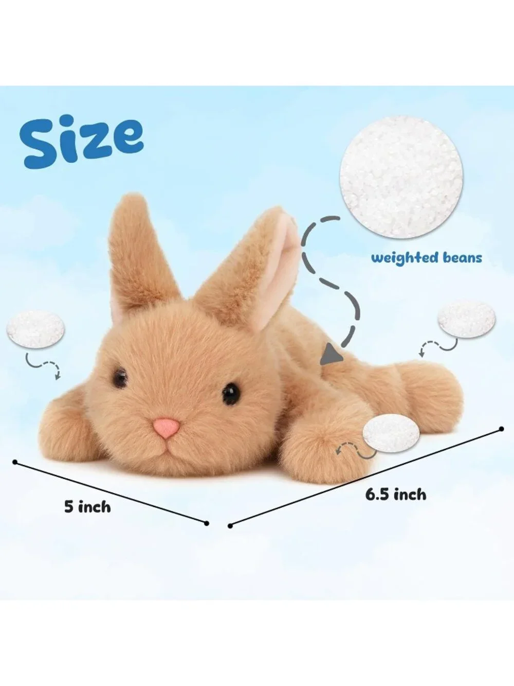 Brown Bunny Stuffed Animal Plush Rabbit Toy Cute Pocket Size Gift Kids